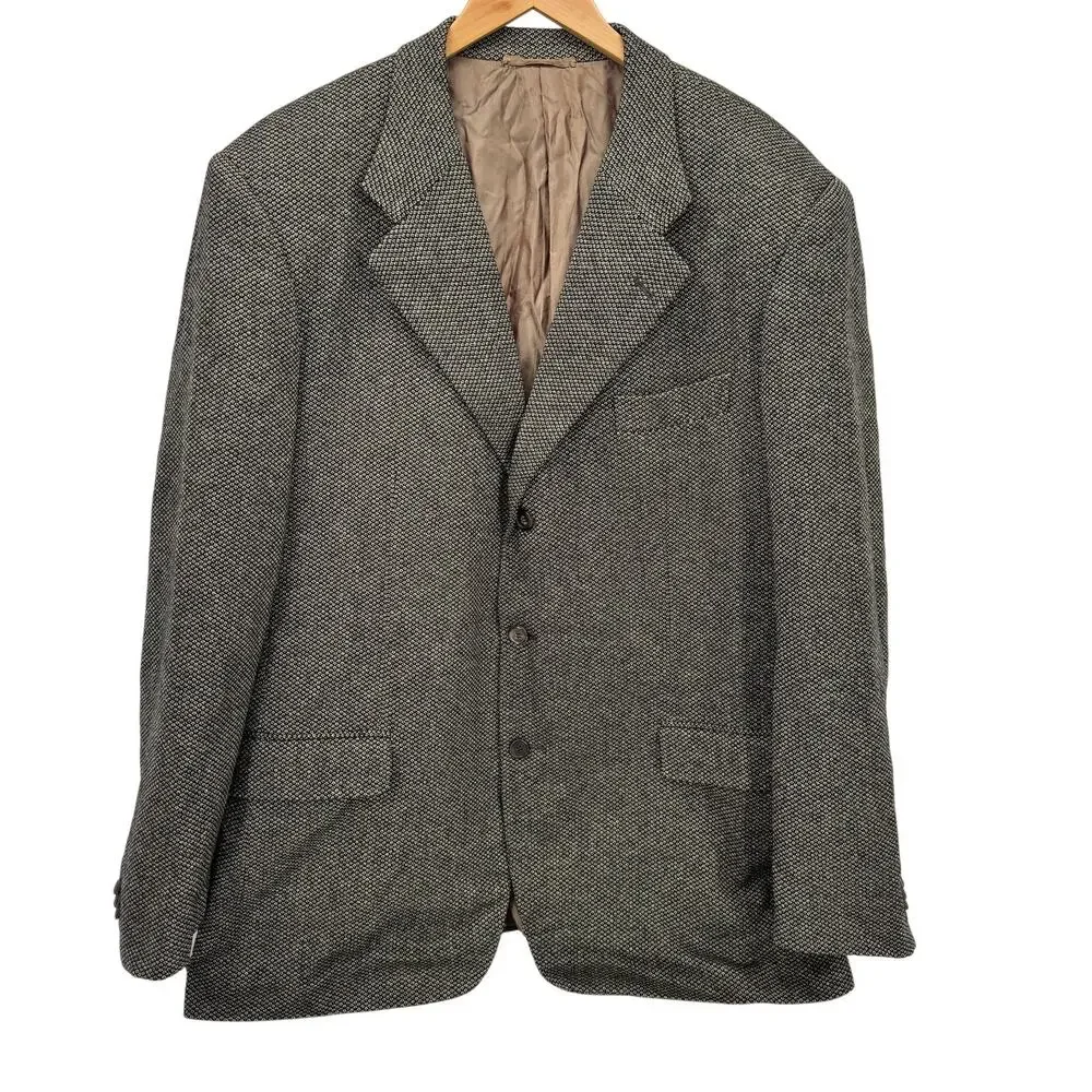 Baldessarini Hugo Boss Blazer Mens 48 Cashmere Wool Tan Jacket Made in Italy